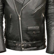 Z1R1011 Men's Black ‘9MM’ Classic Side Lace’ Motorcycle Jacket