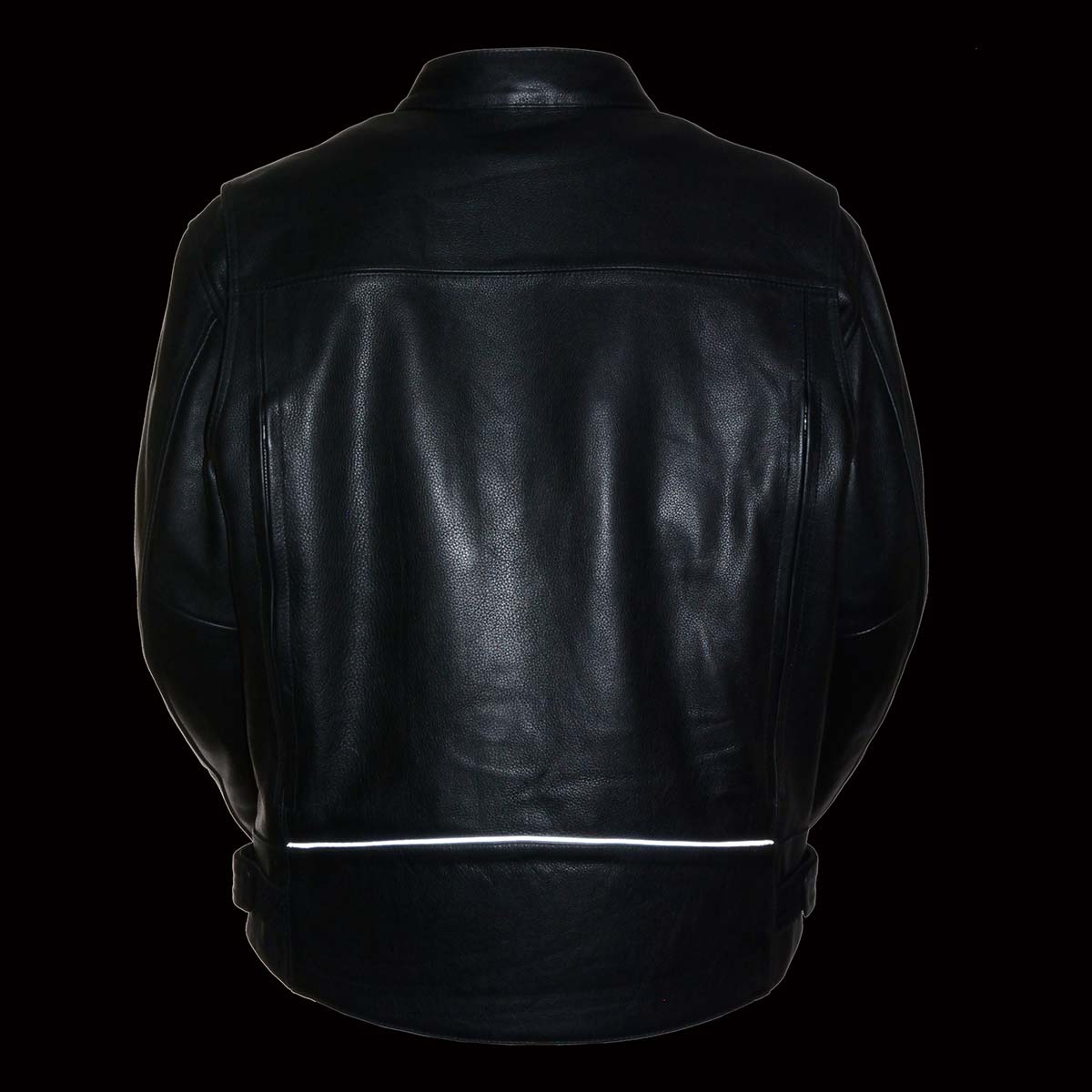 Z1R1540 Men’s ‘357’ Classic Collarless Black Leather Jacket