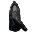 Z1R2083 Men’s ‘444’ Classic Reflective Black Leather Jacket